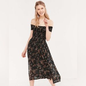 Black Floral Kimchi Blue Midi Dress